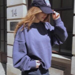 Brandy Melville Dark Blue Navy Crewneck Sweatshirt